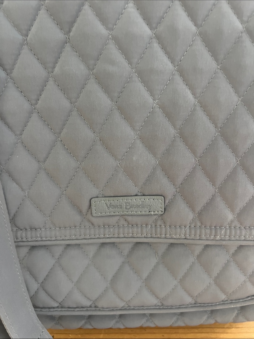 Vera Bradley Quilted Slate Gray Messenger Bag - Picture 6 of 9
